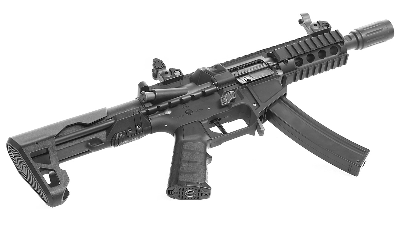King Arms PDW 9mm SBR Shorty Polymergehuse S-AEG 6mm BB schwarz Bild 4