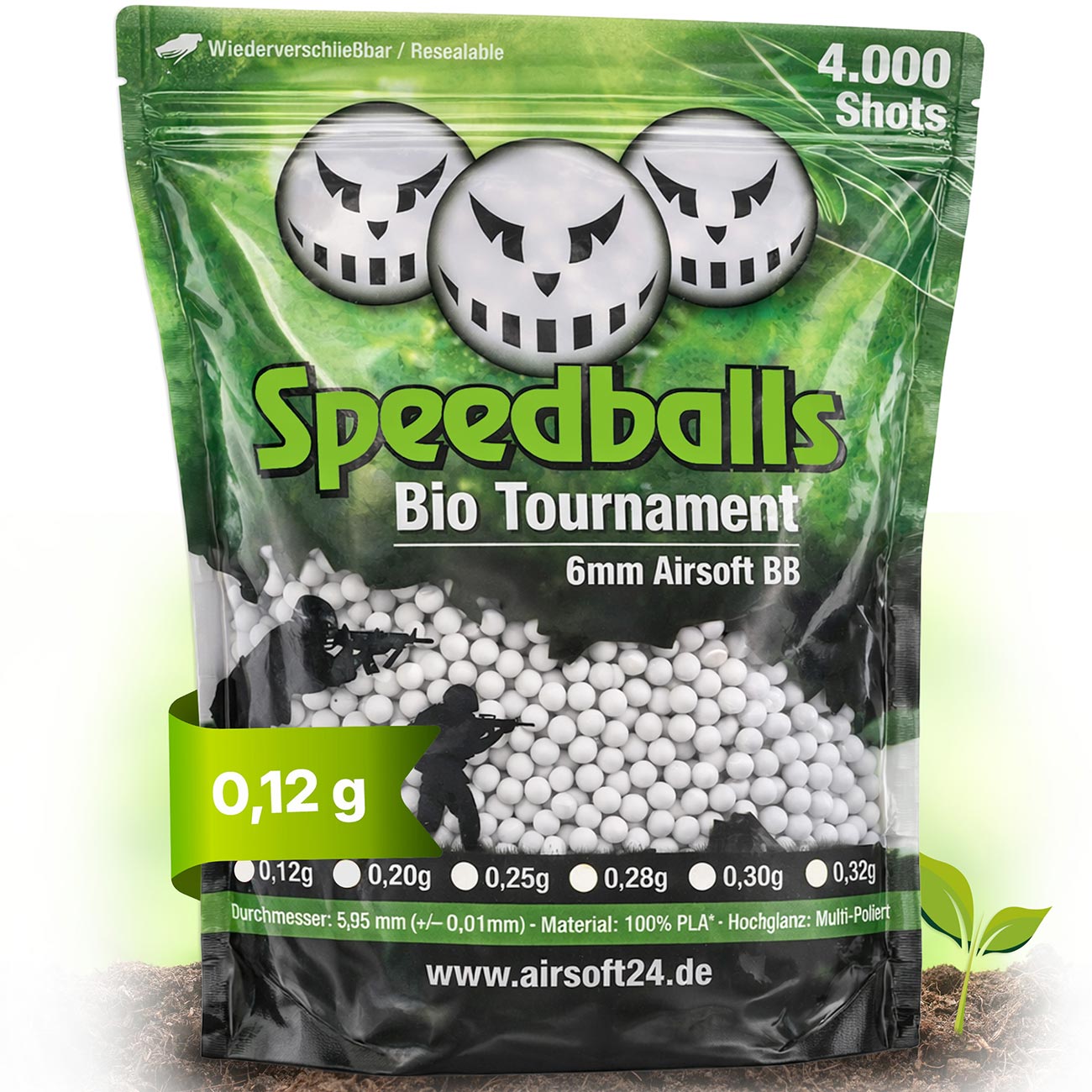 Speedballs Bio Tournament BBs 0.12g 4.000er Beutel elfenbein