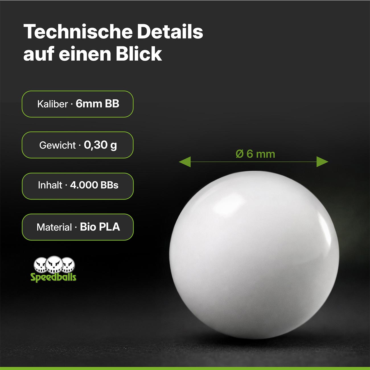 Speedballs Bio Tournament BBs 0.30g 4.000er Beutel wei� Bild 1