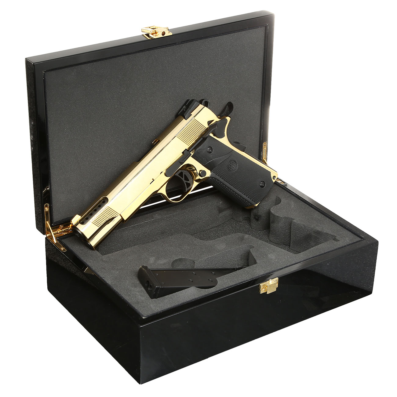 Versandrcklufer KLI M1911 V12 Vollmetall GBB 6mm BB Plated Gold-Finish - Luxury Edition Bild 8