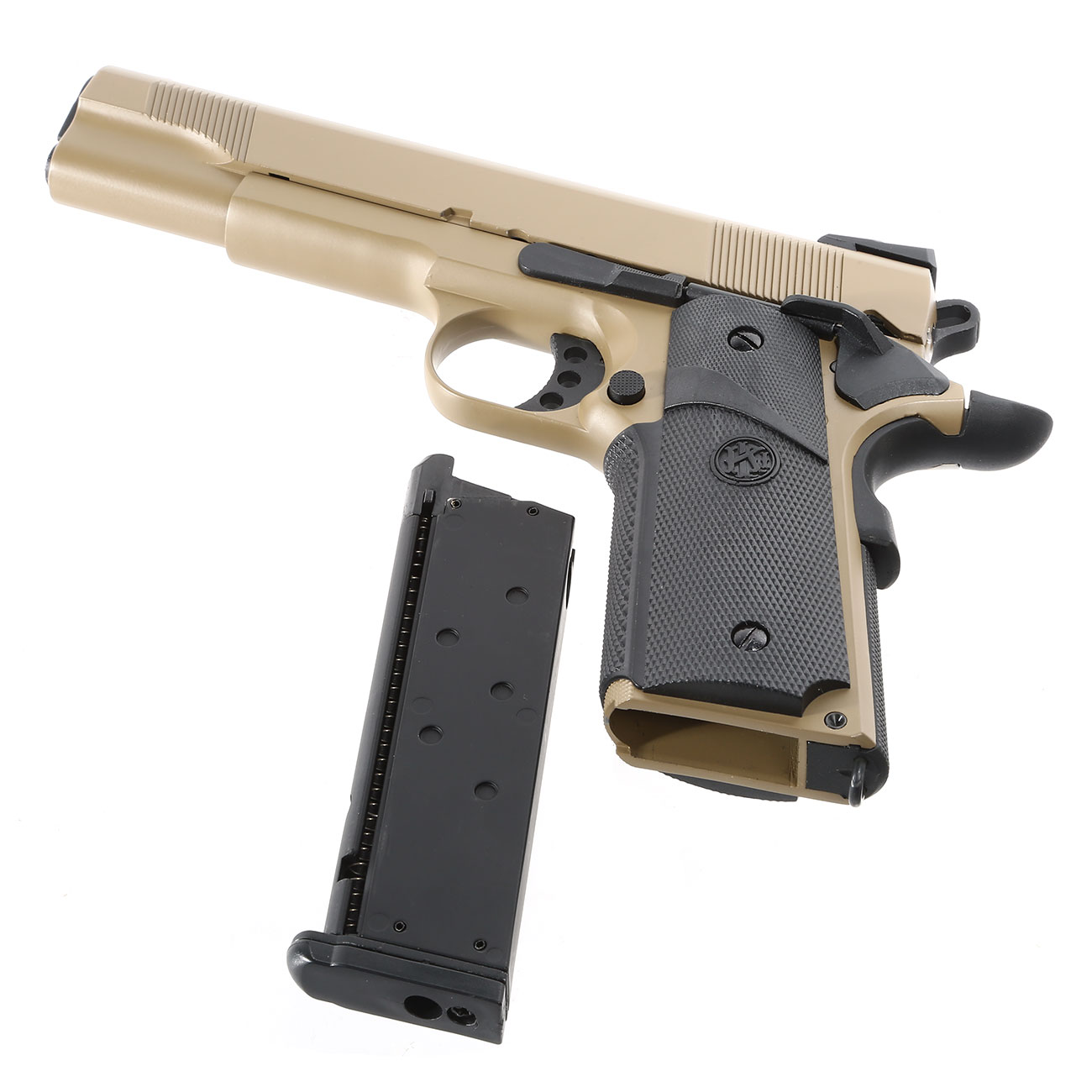 KLI M1911 MEU Vollmetall GBB 6mm BB Desert Tan Bild 6