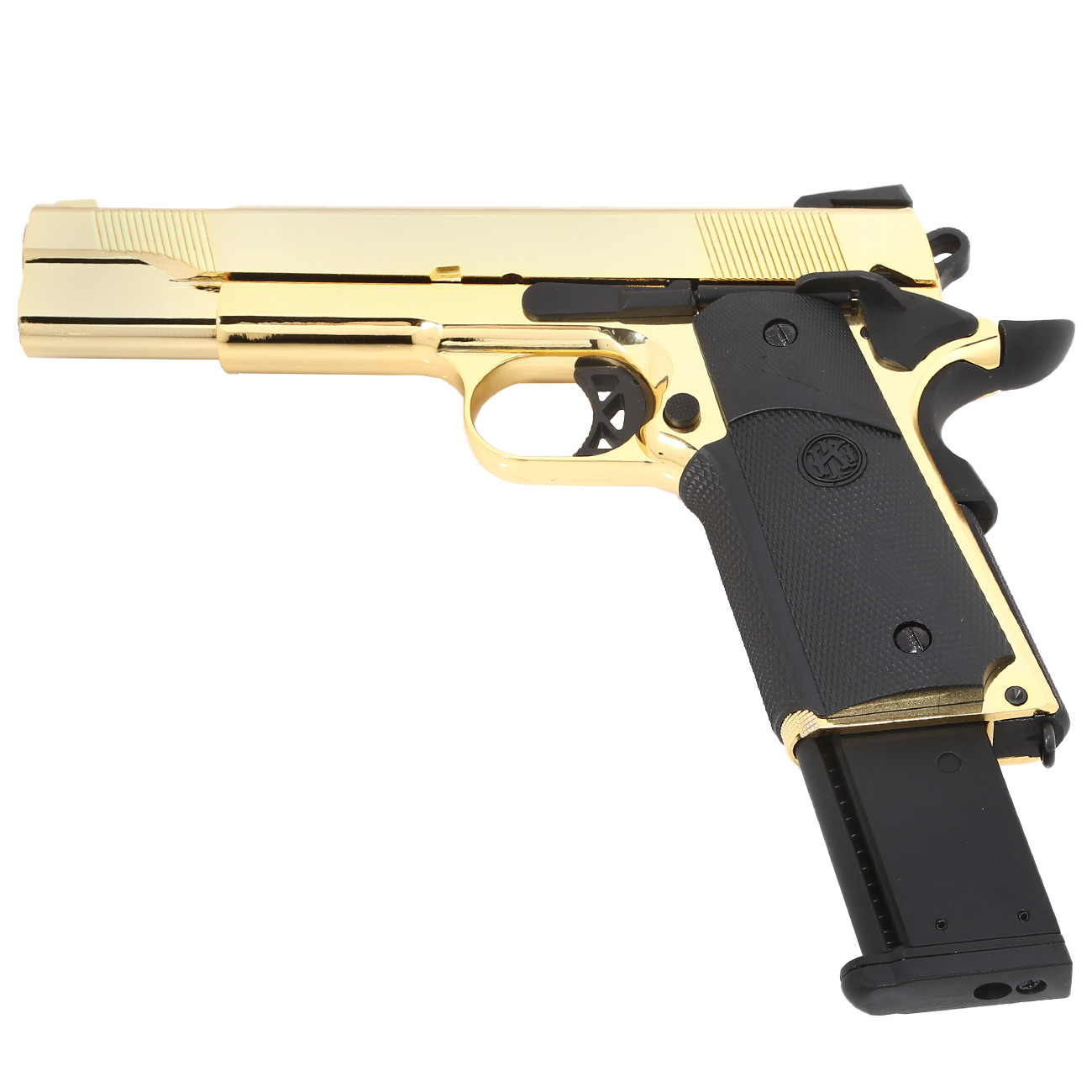 KLI M1911 V12 Vollmetall GBB 6mm BB Plated Gold-Finish Bild 5