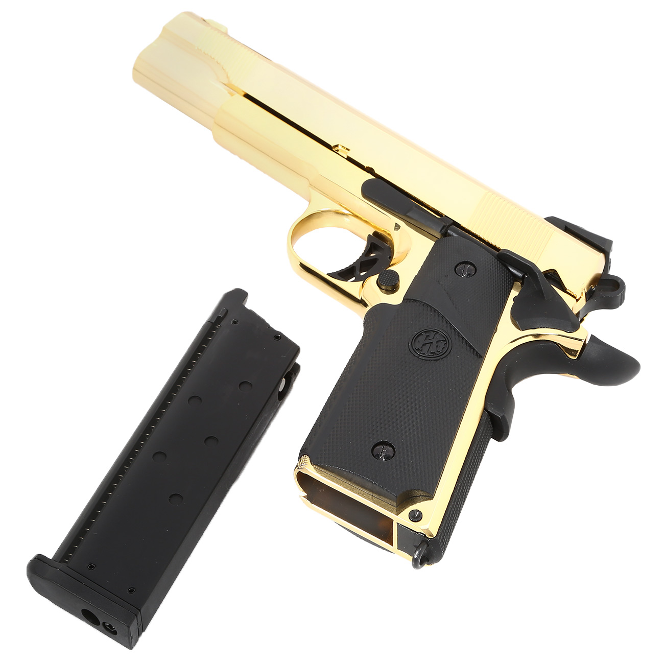 KLI M1911 V12 Vollmetall GBB 6mm BB Plated Gold-Finish Bild 6