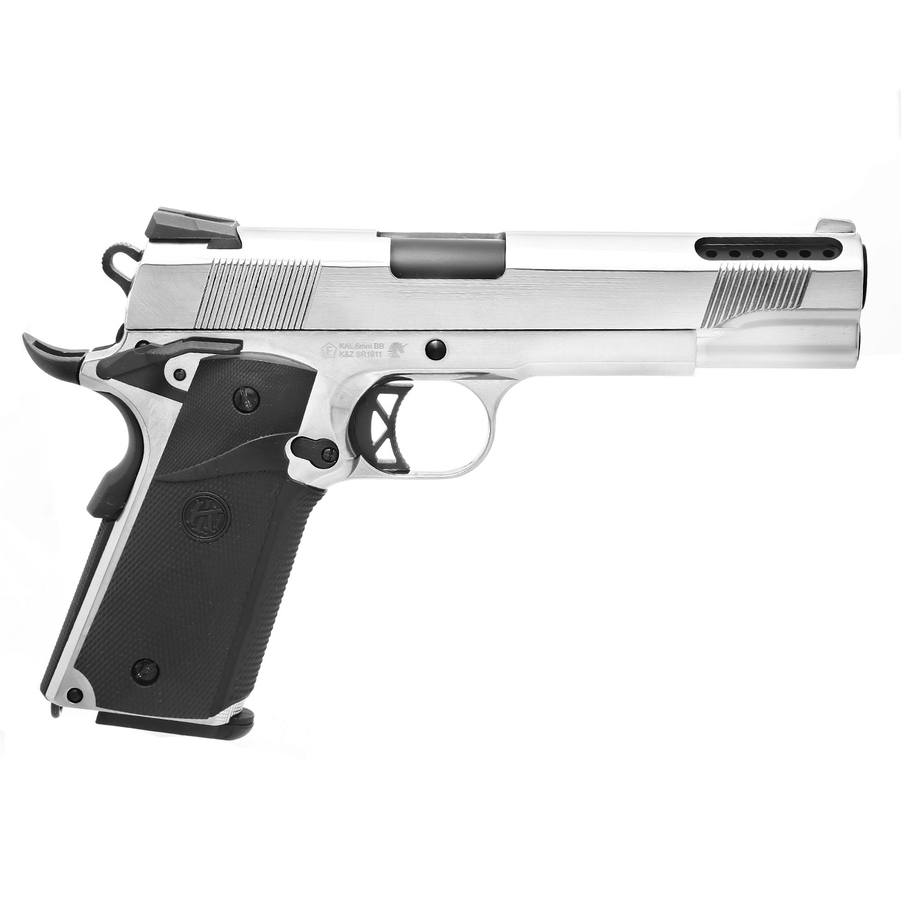 KLI M1911 V12 Vollmetall GBB 6mm BB Platinum Chrome-Finish Bild 3