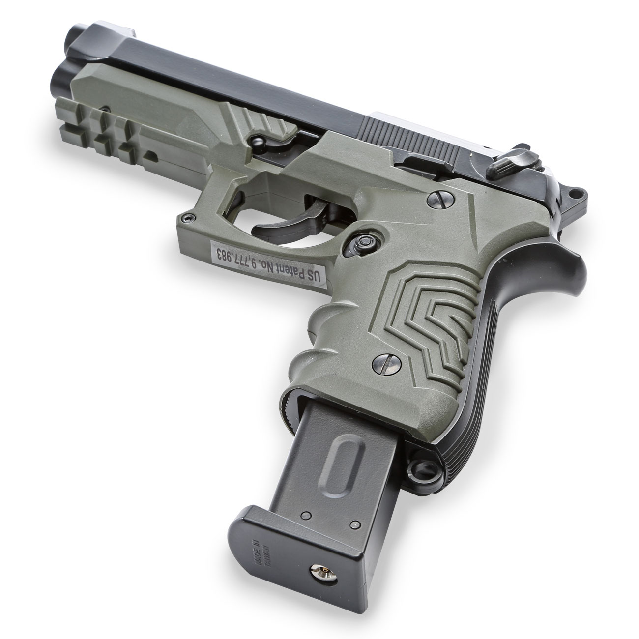 HFC M92 GripTac Airsoftpistole Vollmetall GBB 6mm BB oliv inkl. Pistolenkoffer Bild 6