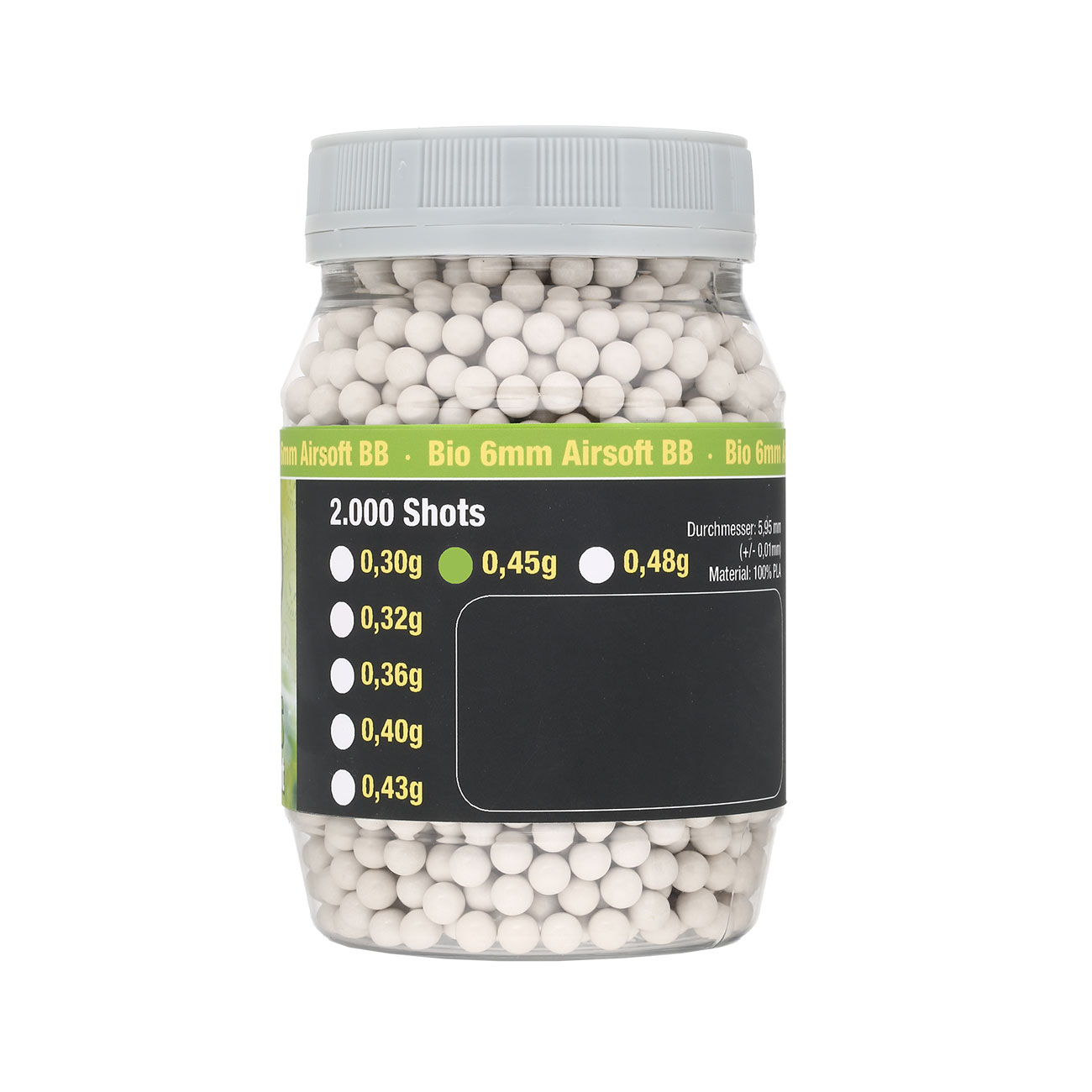 Speedballs Bio Tournament BBs 0.45g 2.000er Container weiss Bild 1