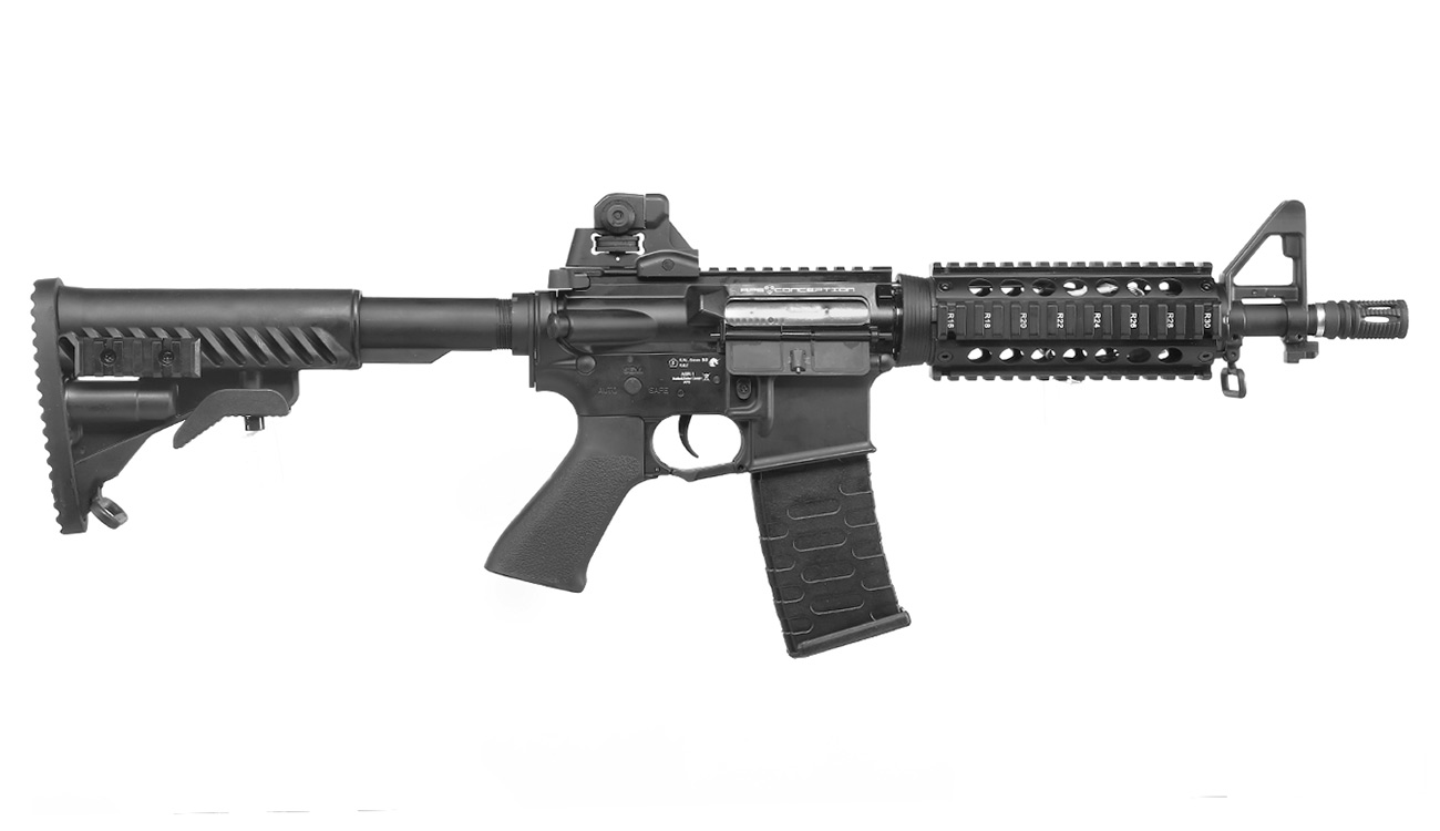 APS M4 CQB ASR-Series Vollmetall BlowBack S-AEG 6mm BB schwarz Bild 2