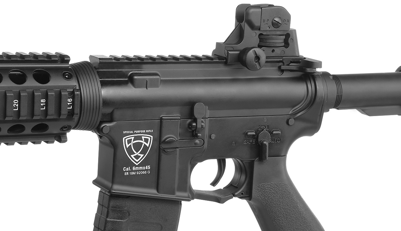 APS M4 CQB ASR-Series Vollmetall BlowBack S-AEG 6mm BB schwarz Bild 7