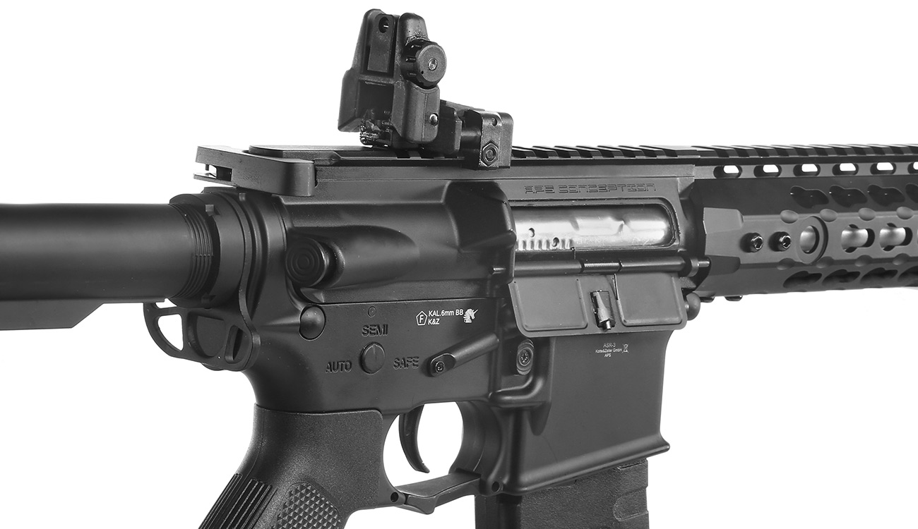 APS M4 10 Zoll KeyMod Spyder ASR-Series Vollmetall BlowBack S-AEG 6mm BB schwarz Bild 8