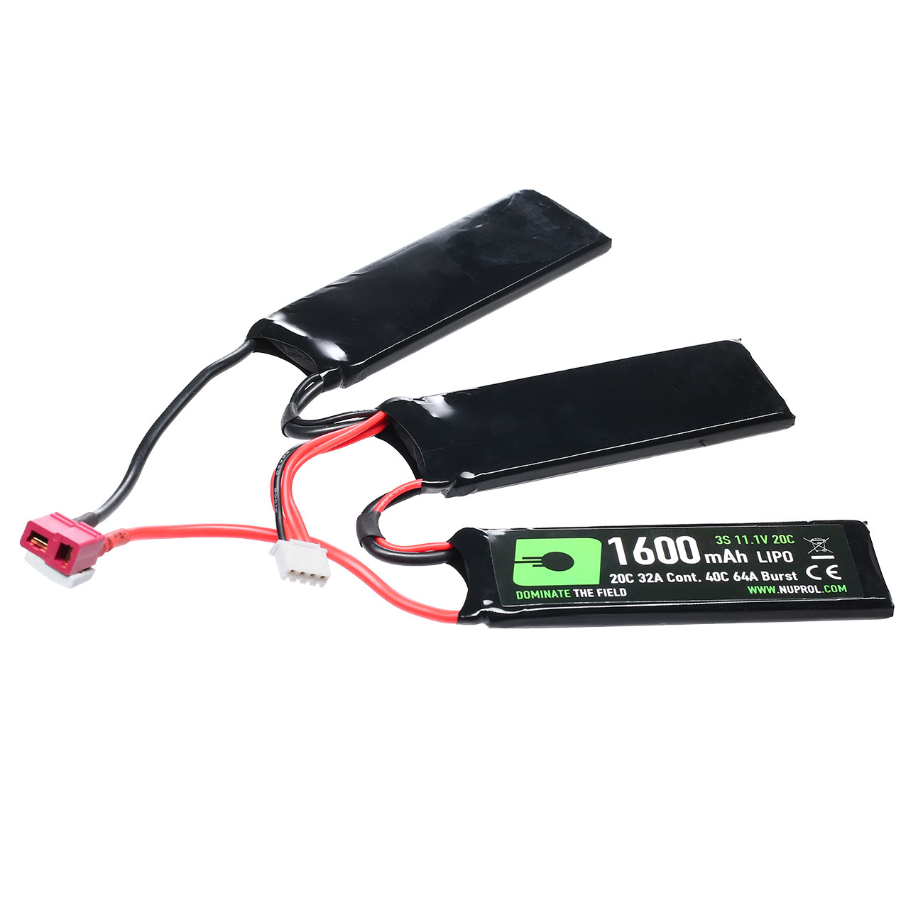 Nuprol Power Series LiPo Akku 11,1V 1600mAh 20C / 40C Tri-Nunchuck-Type m. Deans Anschluss Bild 1