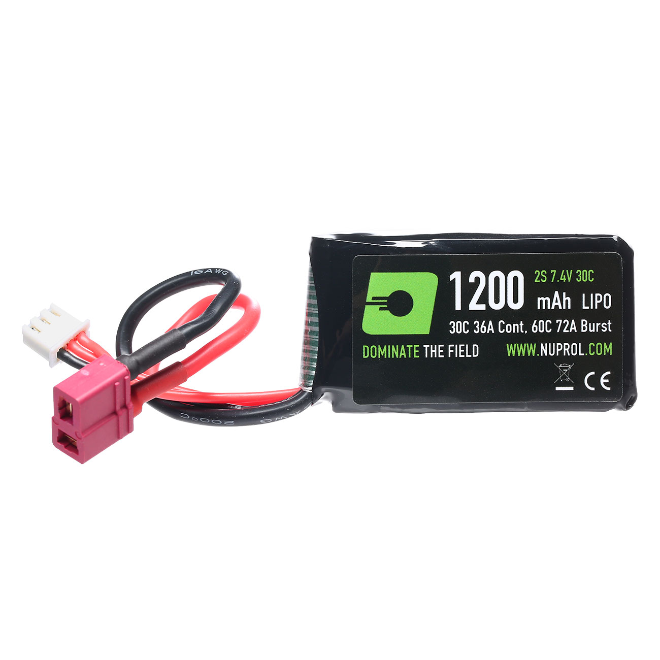 Nuprol Power Series LiPo Akku 7,4V 1200mAh 30C / 60C AN/PEQ-15 Type m. Deans Anschluss Bild 1