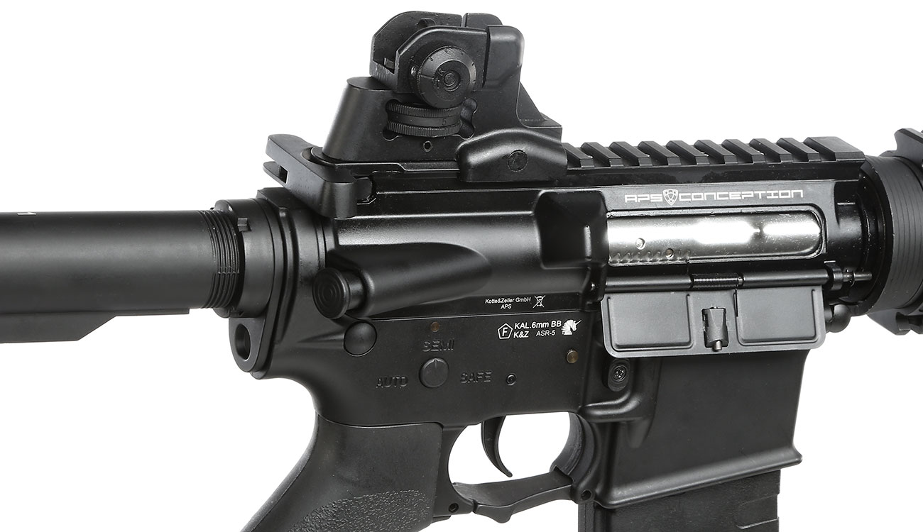 APS M4A1 RIS ASR-Series Vollmetall BlowBack S-AEG 6mm BB schwarz Bild 8