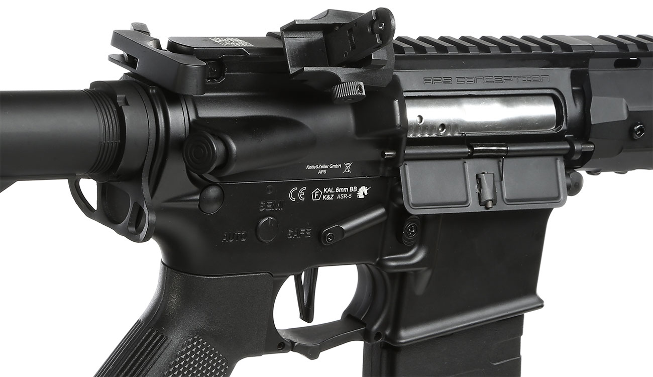 APS M4 12,5 Zoll KeyMod Spyder ASR-Series Vollmetall BlowBack S-AEG 6mm BB schwarz Bild 8