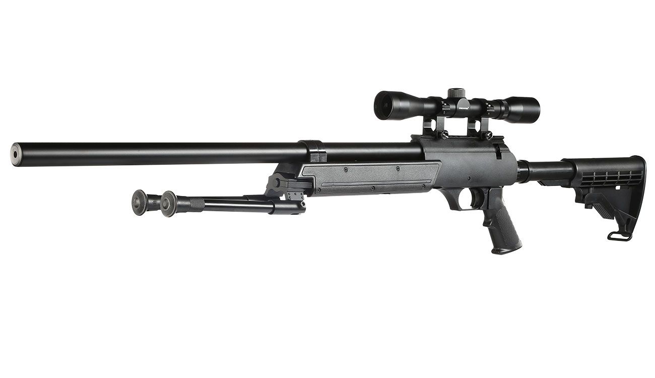 ASG Urban Sniper Bolt Action Snipergewehr inkl. Zweibein / Zielfernrohr Springer 6mm BB schwarz
