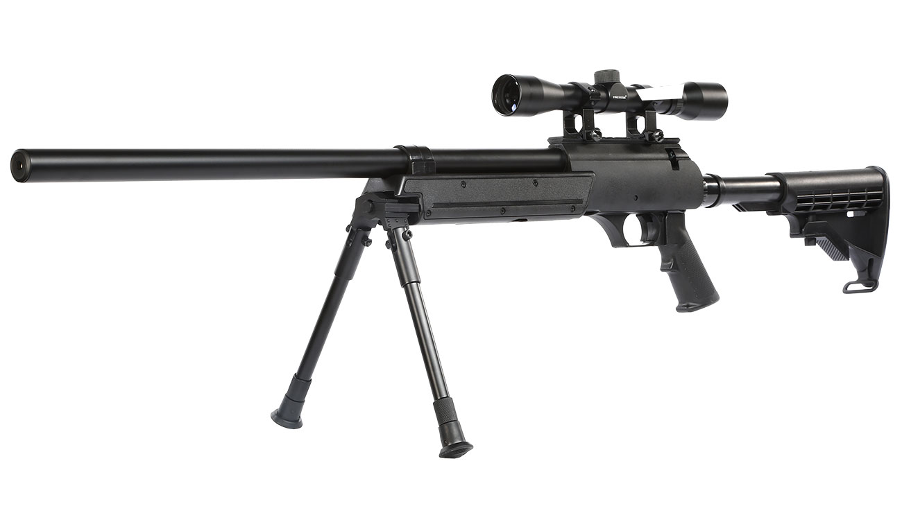 ASG Urban Sniper Bolt Action Snipergewehr inkl. Zweibein / Zielfernrohr Springer 6mm BB schwarz Bild 1
