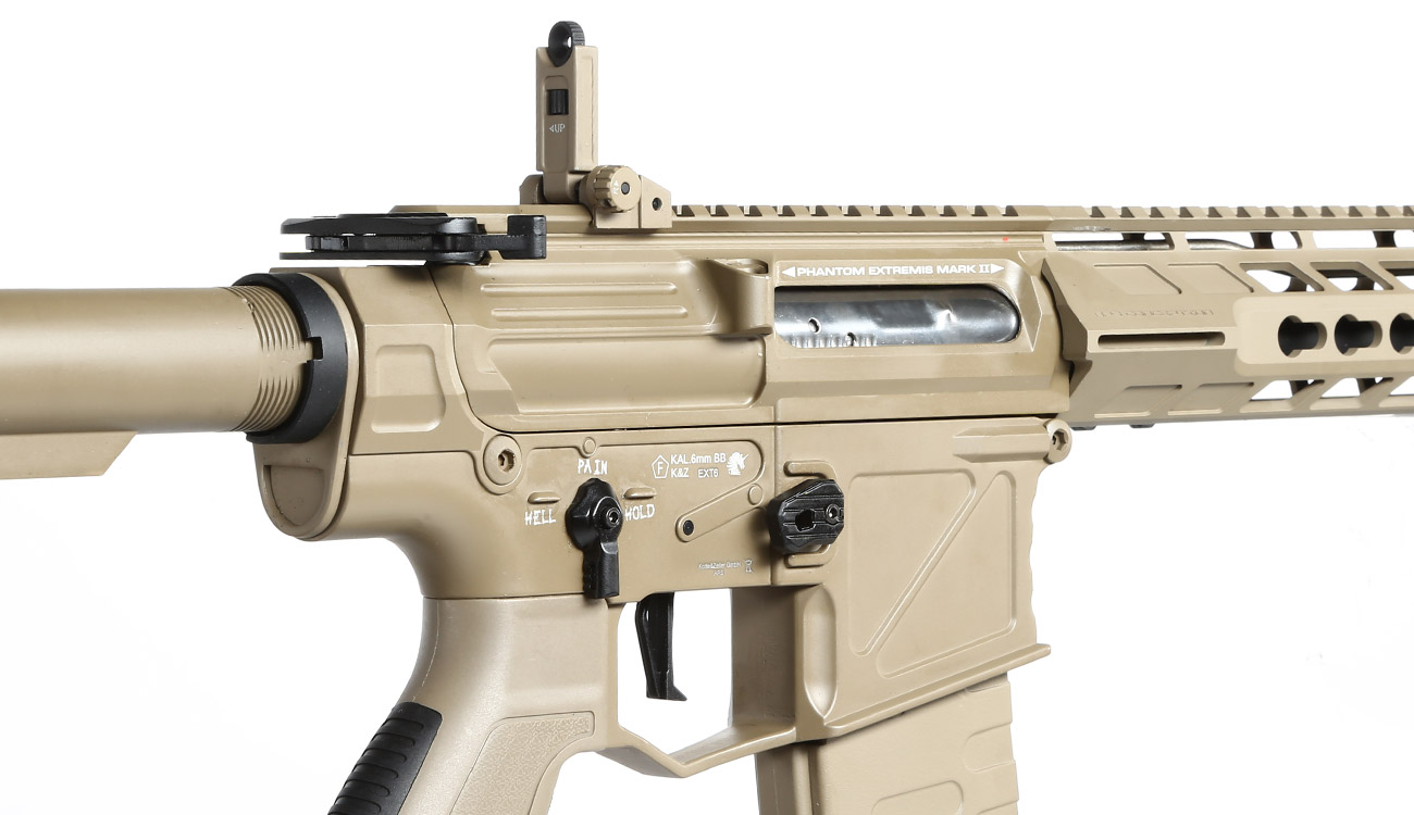 APS Phantom Extremis Rifle MK2 eSilver Edge SDU-MosFet 2.0 Vollmetall S-AEG 6mm BB Tan Bild 8
