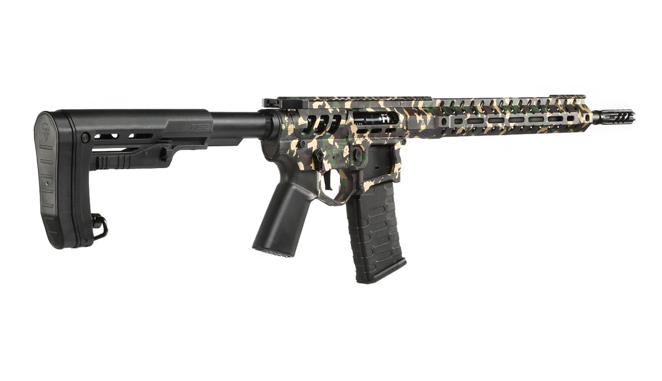Versandrcklufer APS/EMG F-1 Firearms UDR-15 3G Dem. R. Vollm. BlowBack S-AEG 6mm BB Camouflage Bild 3