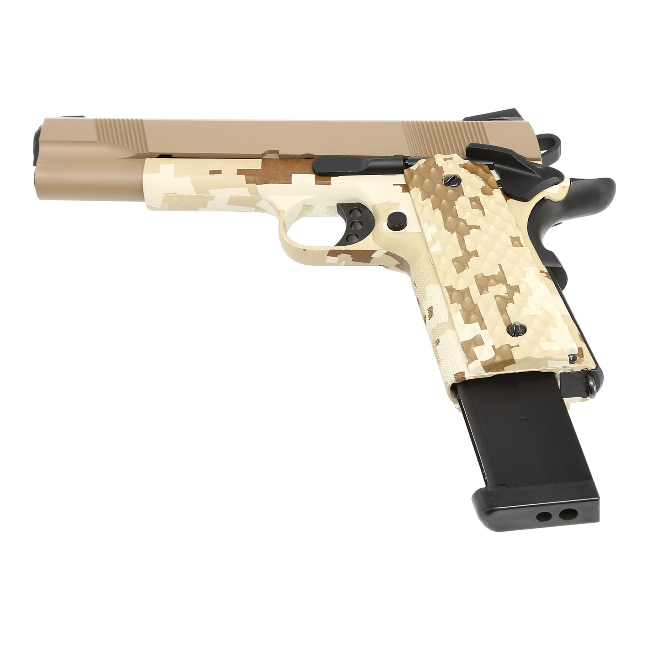 Nuprol Raven M1911 MEU Vollmetall GBB 6mm BB Tan / Digital Desert Bild 5