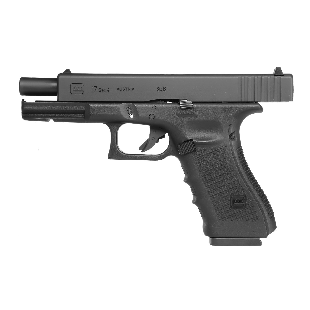 Glock 17 Gen. 4 Airsoft mit Metallschlitten CO2 BlowBack 6mm BB schwarz Bild 1