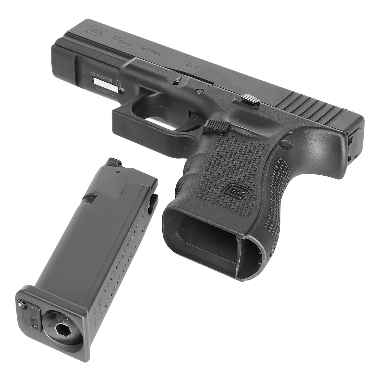 Glock 17 Gen. 4 mit Metallschlitten CO2 BlowBack 6mm BB schwarz Bild 4