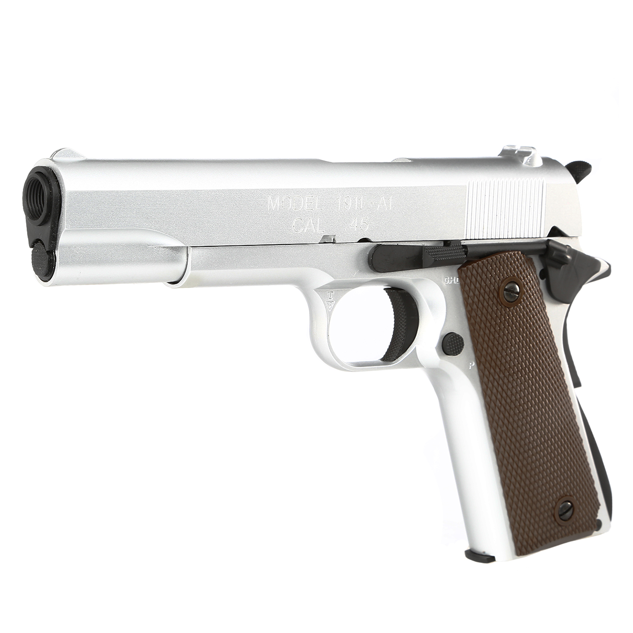 King Arms M1911-A1 Cal. 45 Vollmetall GBB 6mm BB silber