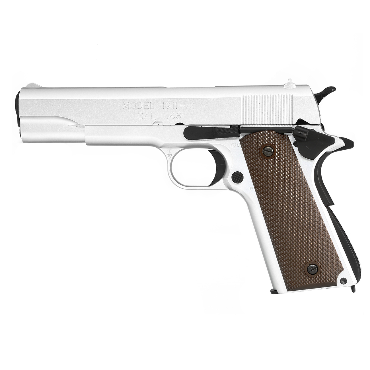 King Arms M1911-A1 Cal. 45 Vollmetall GBB 6mm BB silber Bild 1