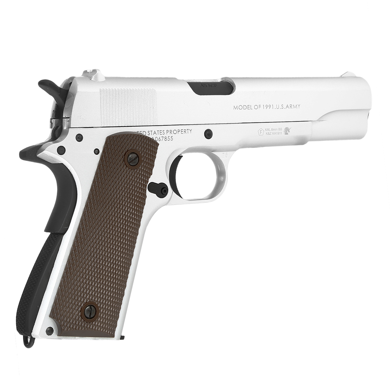 King Arms M1911-A1 Cal. 45 Vollmetall GBB 6mm BB silber Bild 4