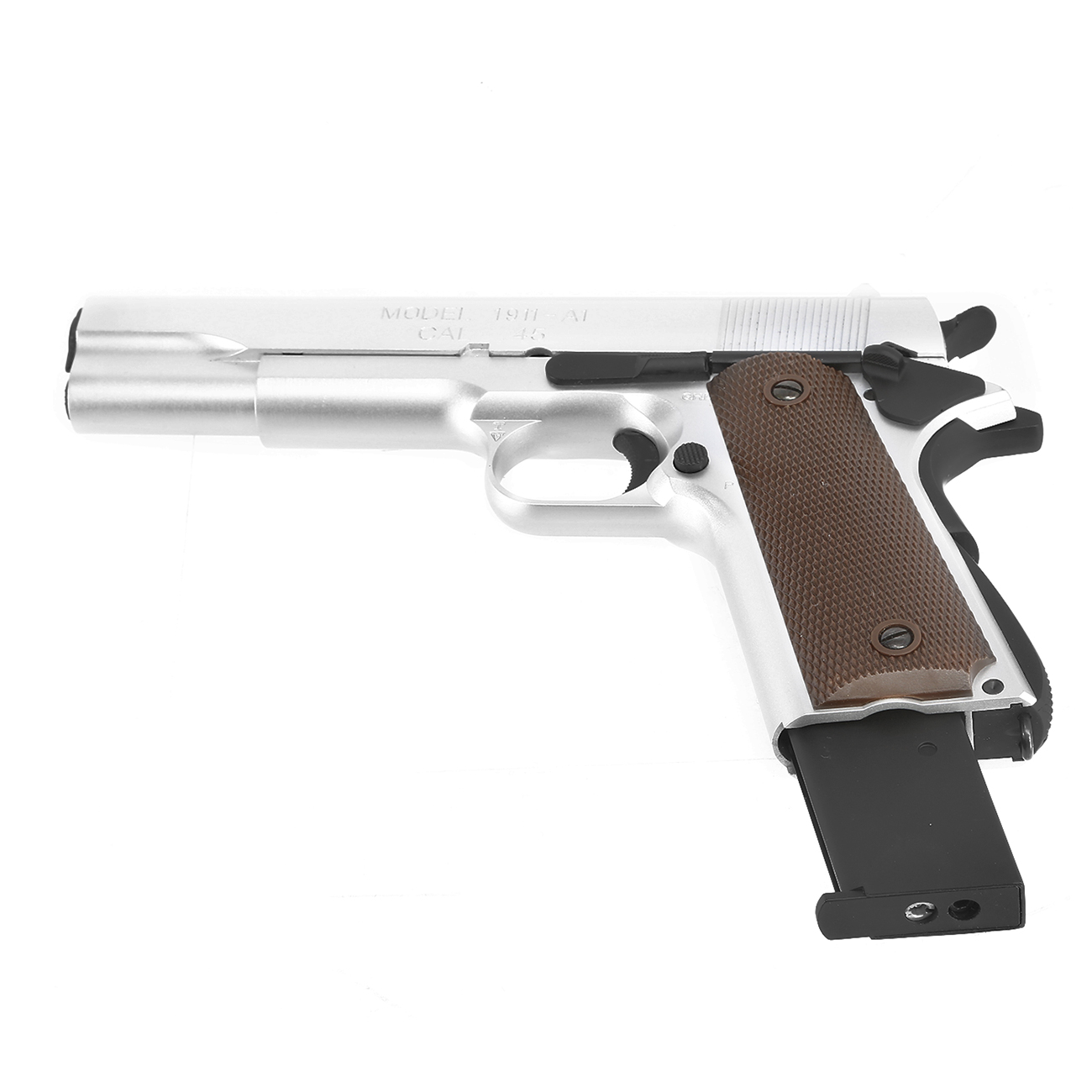 King Arms M1911-A1 Cal. 45 Vollmetall GBB 6mm BB silber Bild 5