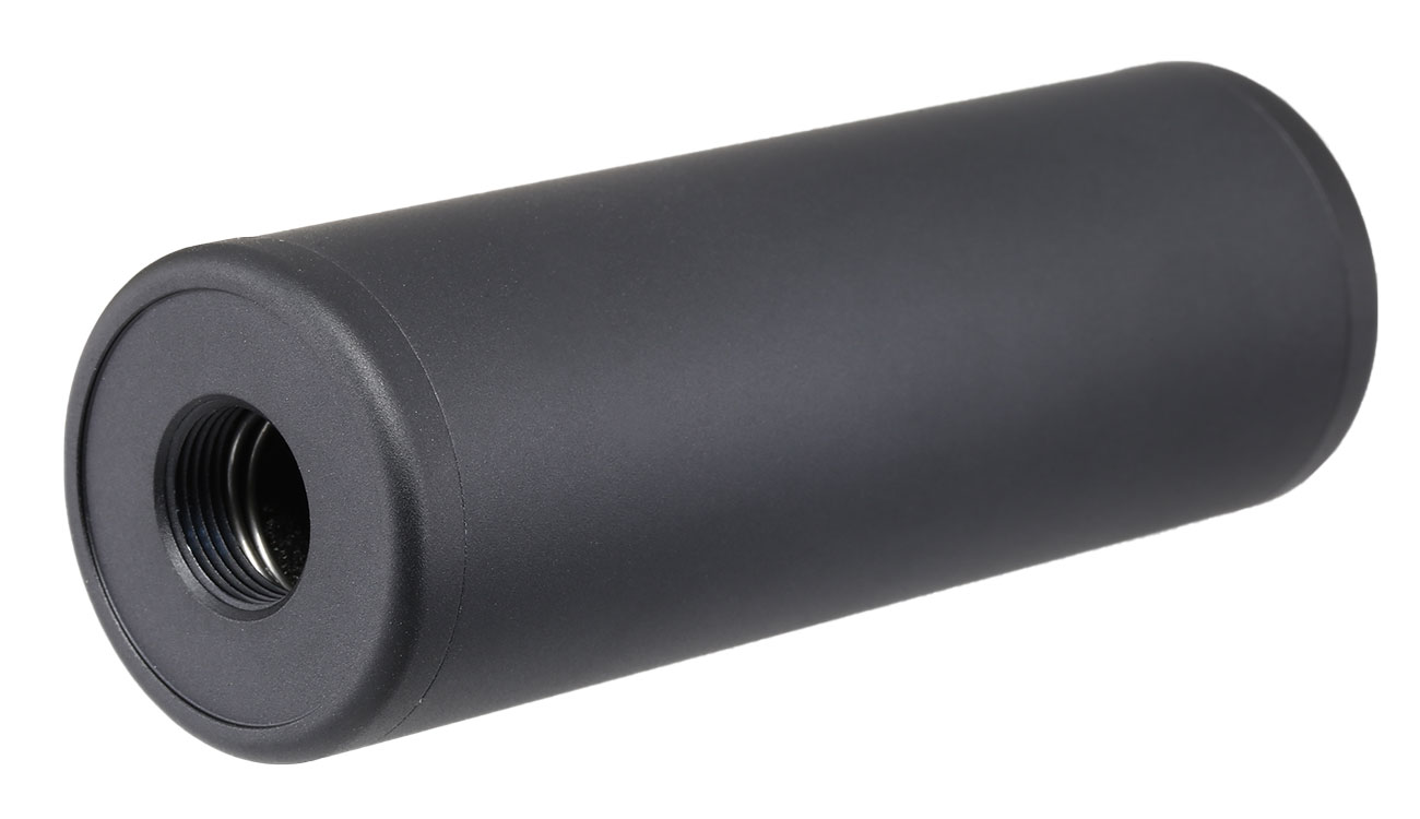 MET Aluminium Smooth Suppressor Silencer 100 x 35mm 14mm+ / 14mm- schwarz