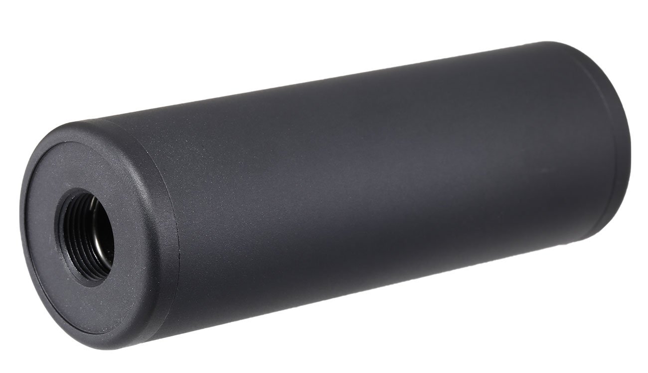 MET Aluminium Smooth Suppressor Silencer 100 x 35mm 14mm+ / 14mm- schwarz Bild 1
