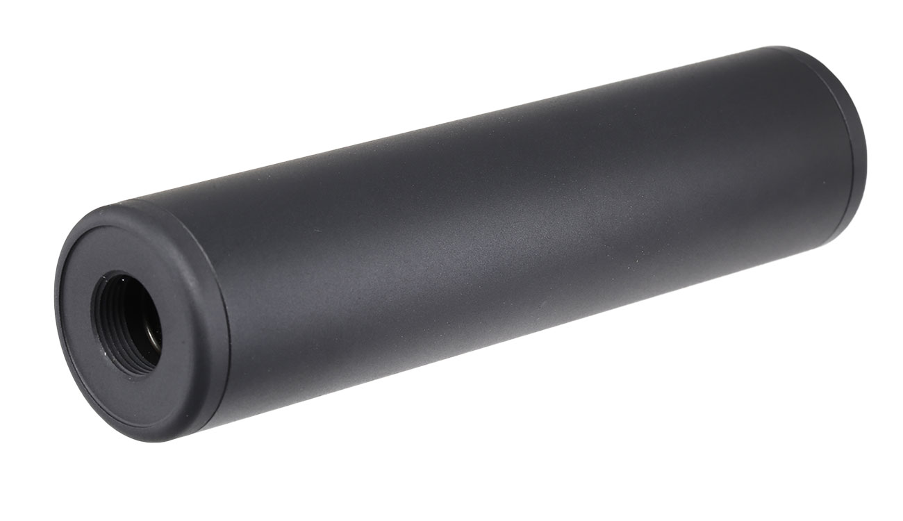 MET Aluminium Smooth Suppressor Silencer 130 x 32mm 14mm+ / 14mm- schwarz
