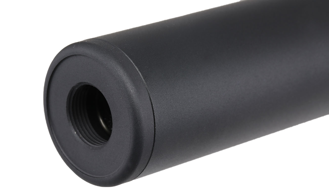 MET Aluminium Smooth Suppressor Silencer 130 x 32mm 14mm+ / 14mm- schwarz Bild 2