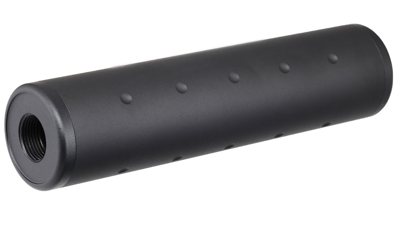 MET Aluminium Skull Suppressor Silencer 128 x 32mm 14mm+ / 14mm- schwarz