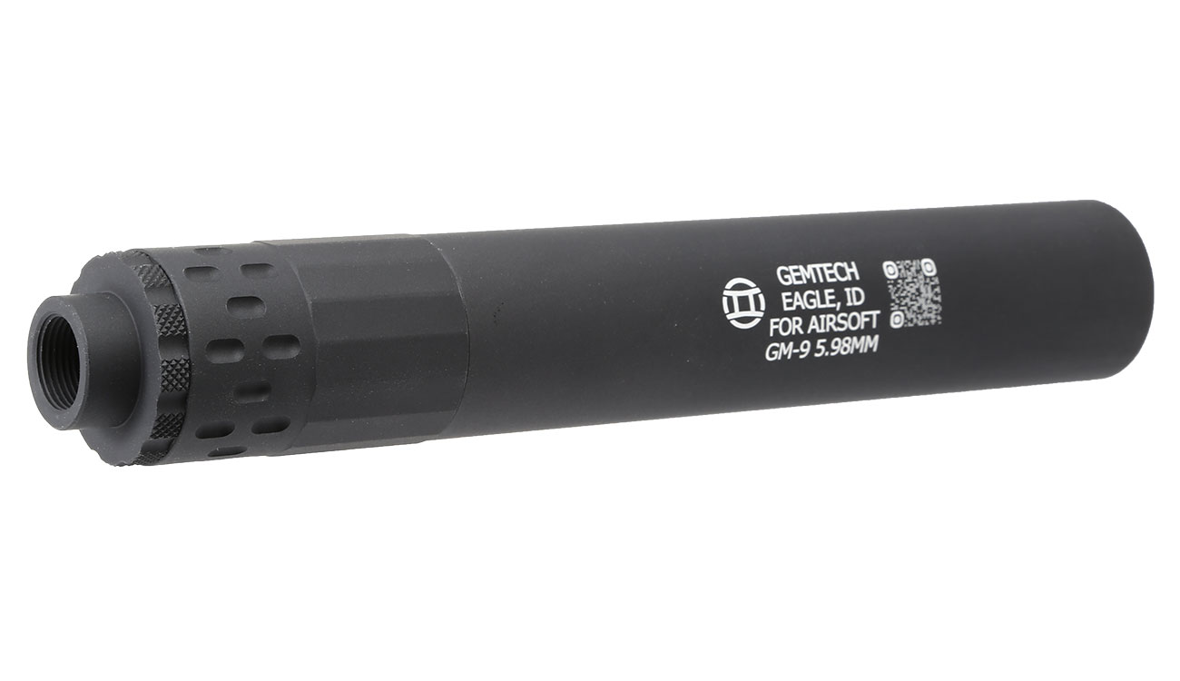 Acetech / EMG / Gemtech GM-9 Aluminium Silencer Tracer Unit inkl. Akku 14mm- schwarz Bild 1