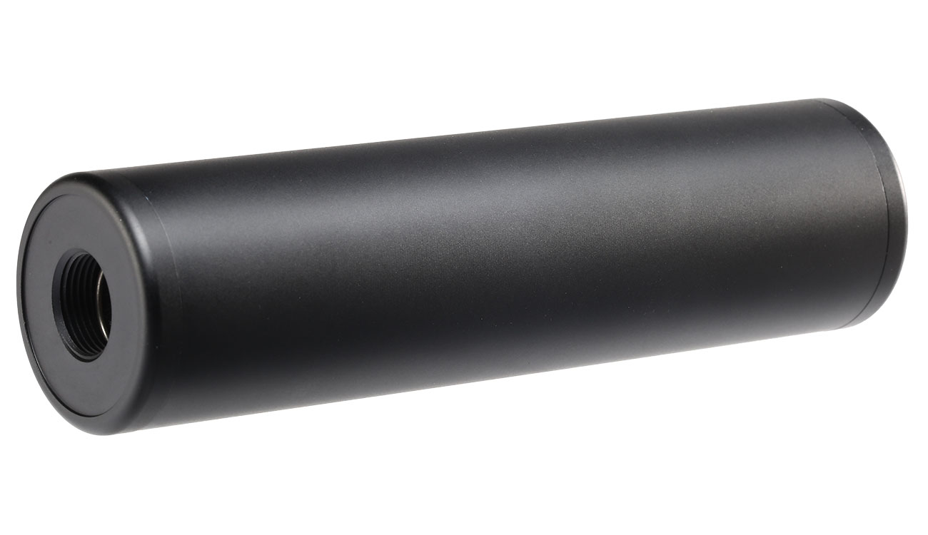 MET Aluminium Smooth Suppressor Silencer 130 x 35mm 14mm+ / 14mm- schwarz