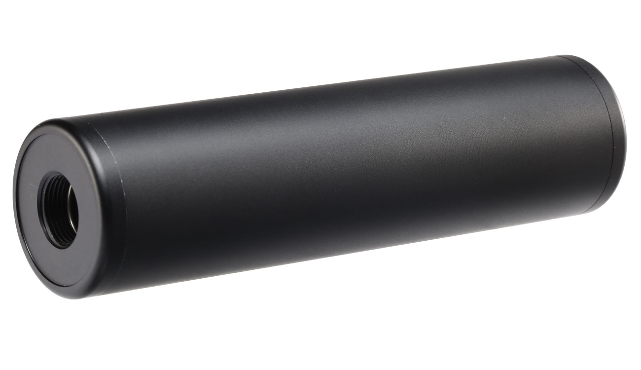 MET Aluminium Smooth Suppressor Silencer 130 x 35mm 14mm+ / 14mm- schwarz Bild 1