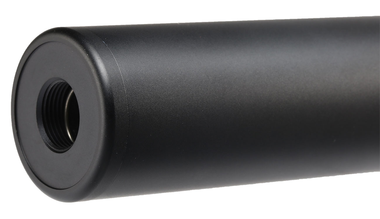 MET Aluminium Smooth Suppressor Silencer 130 x 35mm 14mm+ / 14mm- schwarz Bild 4