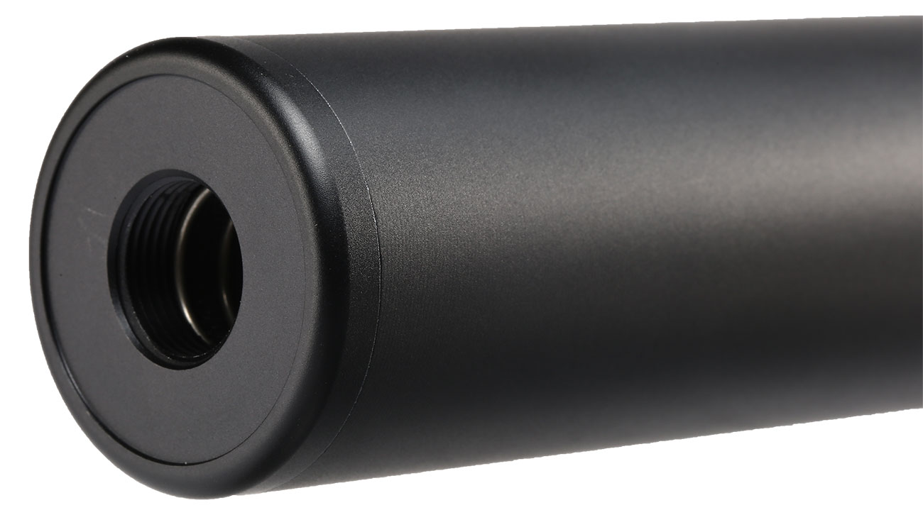 MET Aluminium Smooth Suppressor Silencer 130 x 35mm 14mm+ / 14mm- schwarz Bild 5