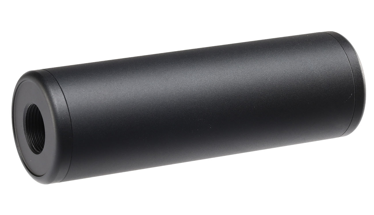 MET Aluminium Smooth Suppressor Silencer 100 x 32mm 14mm+ / 14mm- schwarz