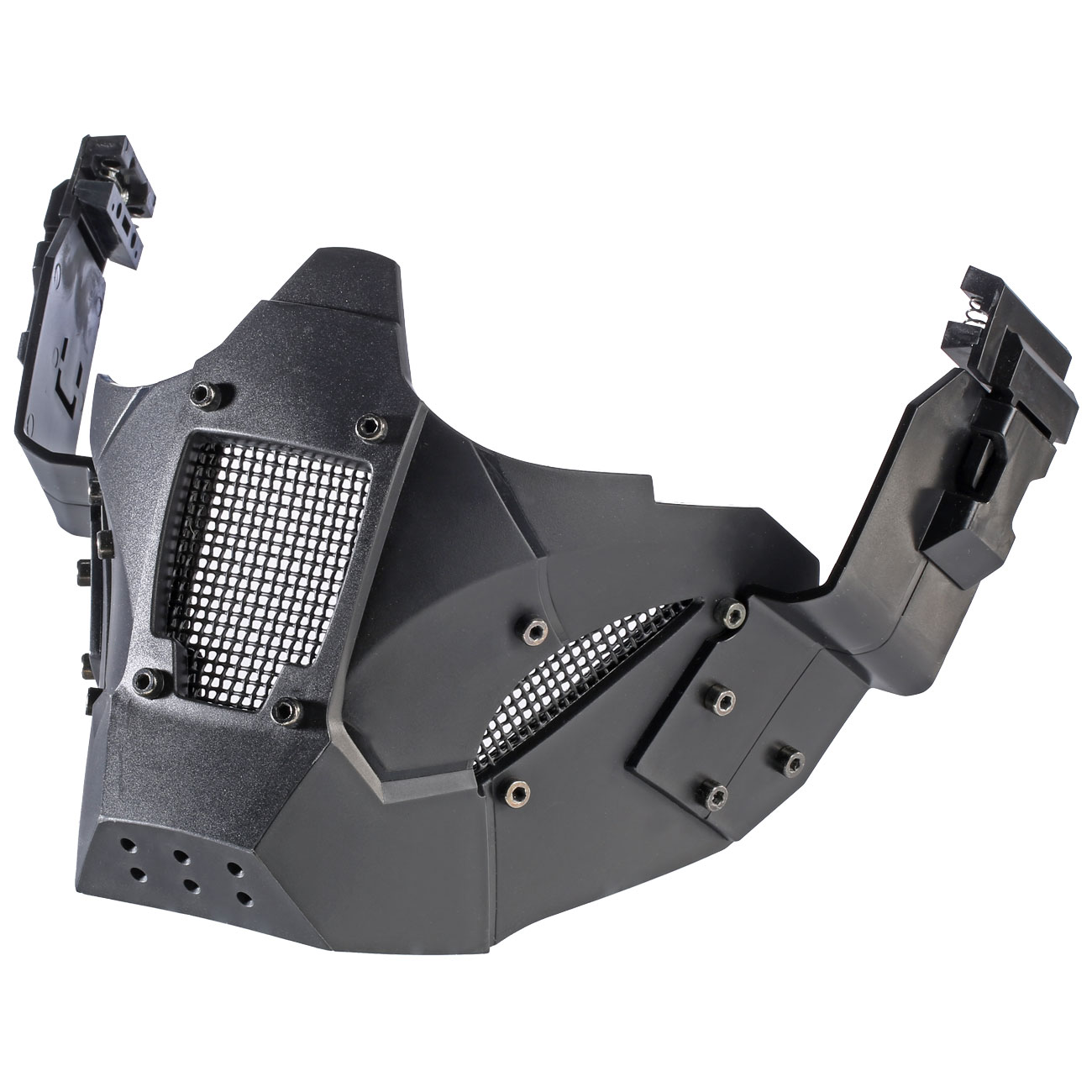 Evolution Airsoft Iron Maske mit Halterung für / ohne FAST Helme schwarz Bild 2