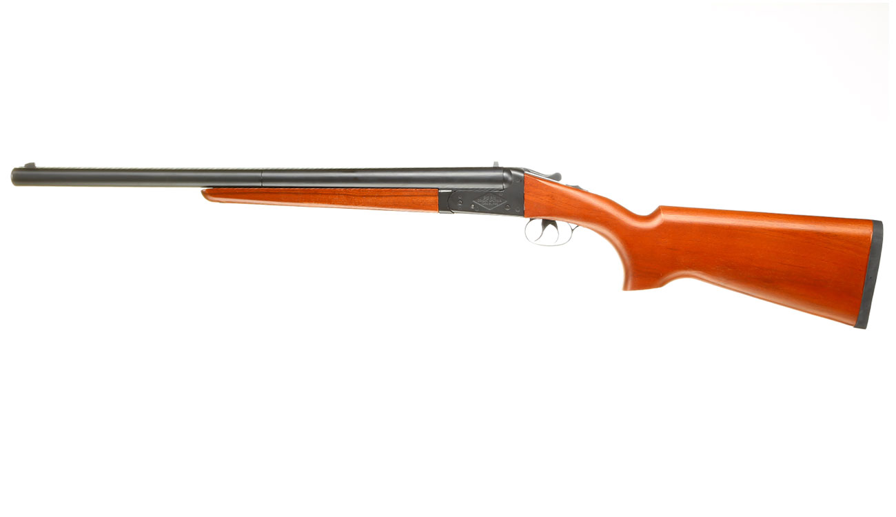 Haw San FS-0521 Full Size Long Double Barrel Vollmetall Gas Shotgun 6mm BB Echtholz-Version Bild 1