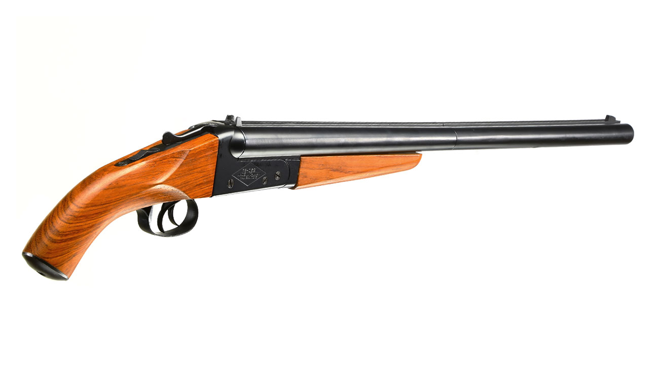 Haw San FS-0521 Long Double Barrel Vollmetall Gas Shotgun 6mm BB Echtholz-Version Bild 3