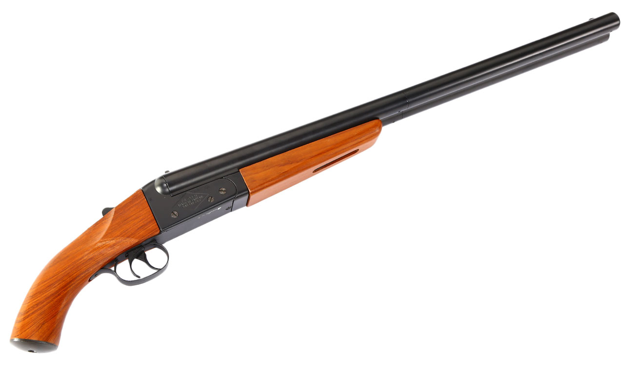 Haw San FS-0521 Long Double Barrel Vollmetall Gas Shotgun 6mm BB Echtholz-Version Bild 5