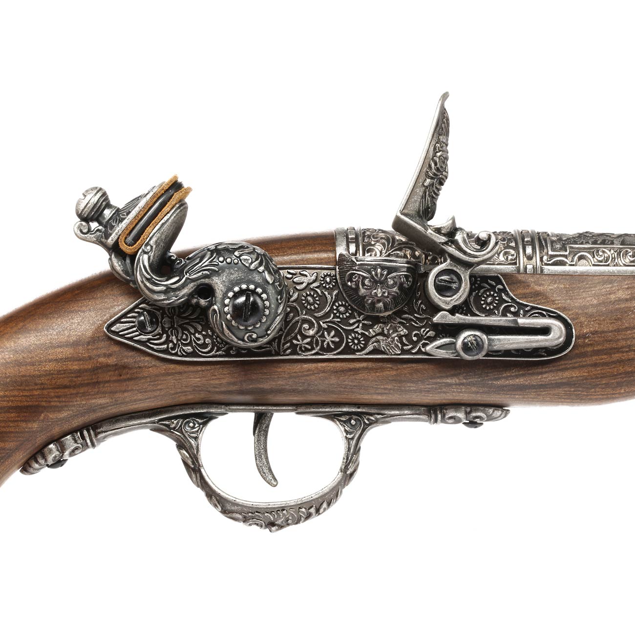 HFC Pirate Flintlock Pistole 18th Century Vollmetall CO2 holzoptik silber Bild 6