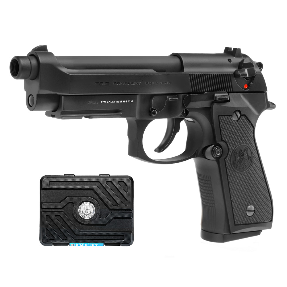 G&G GPM92 GP2 Vollmetall GBB 6mm BB schwarz inkl. Pistolenkoffer
