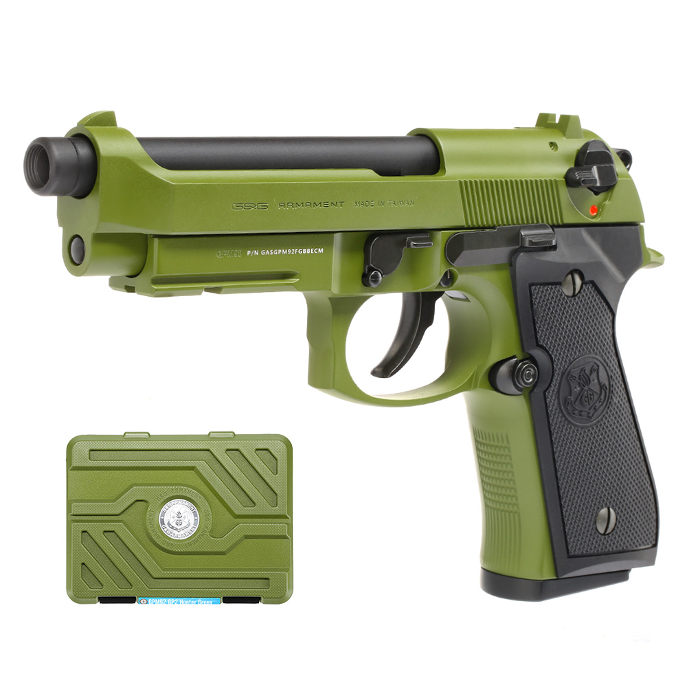 G&G GPM92 GP2 Vollmetall GBB 6mm BB oliv inkl. Pistolenkoffer