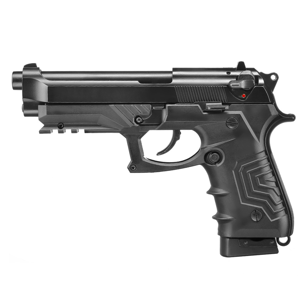 HFC M92 GripTac Vollmetall CO2 BlowBack 6mm BB schwarz inkl. Pistolenkoffer Bild 1