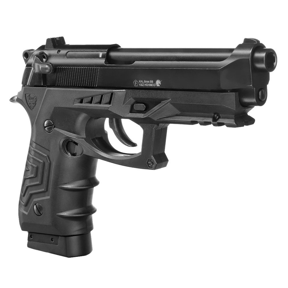HFC M92 GripTac Vollmetall CO2 BlowBack 6mm BB schwarz inkl. Pistolenkoffer Bild 8