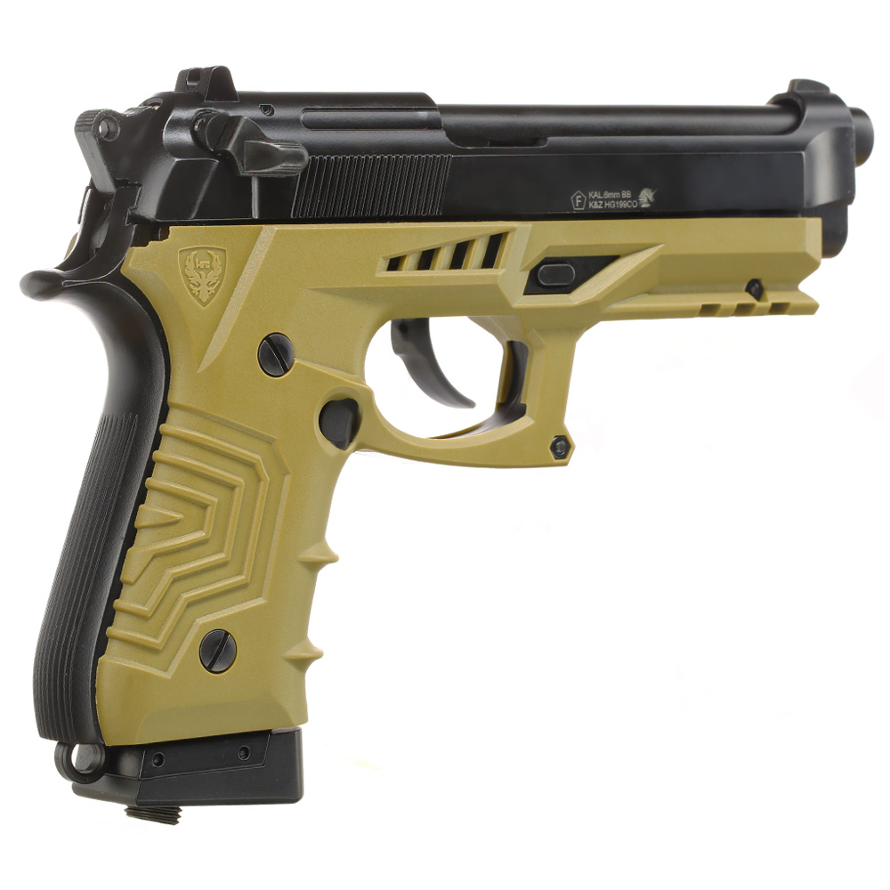 HFC M92 GripTac Airsoftpistole Vollmetall CO2 BlowBack 6mm BB coyote inkl. Pistolenkoffer Bild 4