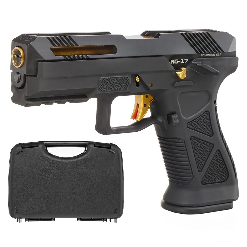 HFC AG-17 mit Metallschlitten GBB 6mm BB schwarz inkl. Pistolenkoffer